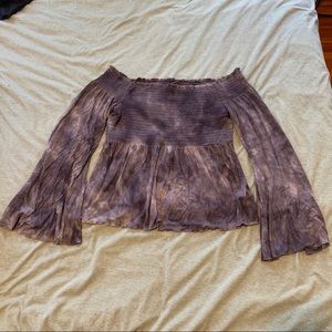 American Eagle off the shoulder bellsleeve blouse